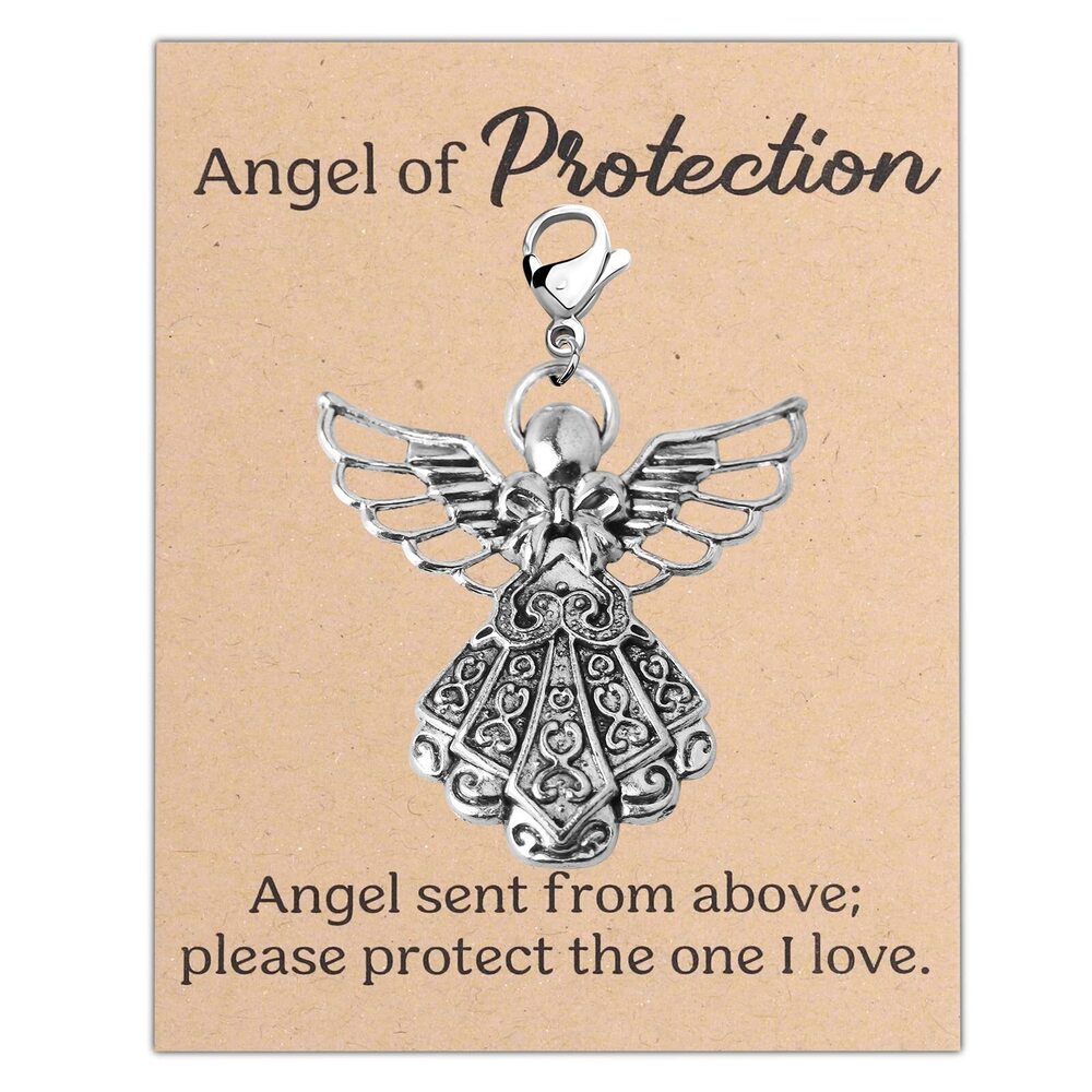 3956 Guardian Angel Charm with Lobster Clasp - Angel of Protection for Car